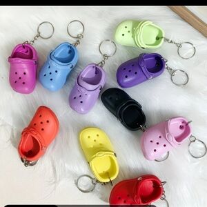 2 Colorful Croc Shoe Keychains